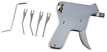 AOMIKITSTU Lock Pick Gun 6 Stück, 10.5×10.5cm Lockpicking Pick-Set, Silber Locksmiths Lockpicking Gun für professionelle Schlosser oder Schlosser-Enthusiasten