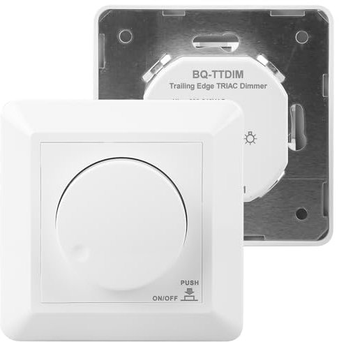 Dimmer a LED, 230 V, per lampade a LED e lampadine a incandescenza, colore bianco, universale, interruttore dimmerabile, 5-300 W