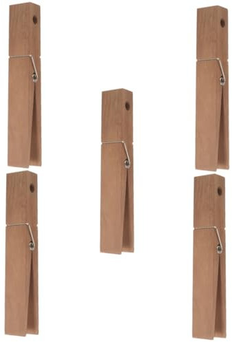 KITANDOVE 5pezzi Jumbo Clothes Pin Legno Clip Multiuso Per Asciugamani e Accessori Da Bagno Design e Facile Installazione Per Towel Holder e Decorazione Bagno