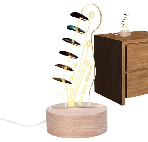 Ständer für E-Gitarren, LED-Gitarrenplektrum, Plektrumhalter für Gitarrensammlung, beleuchteter Gitarrenplektrumhalter, Bassgitarren-Plektrum-Aufbewahrung, dekoratives Gitarrenplektren-Display