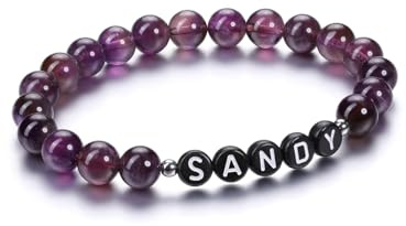 PiercingJak Armband mit Namen Buchstaben Perlen Natursteine Armbänder Partnerarmband Freundschaftsarmband Heilsteine Spiritueller Schmuck Personalisierte Geschenke für Partner Freunde Familie