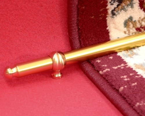 Cristina Carpets Asta di Fissaggio per Passatoie su Scale – Bacchette in Alluminio con Occhielli e Viti - Colore Oro (Kit da 5, 112 cm)
