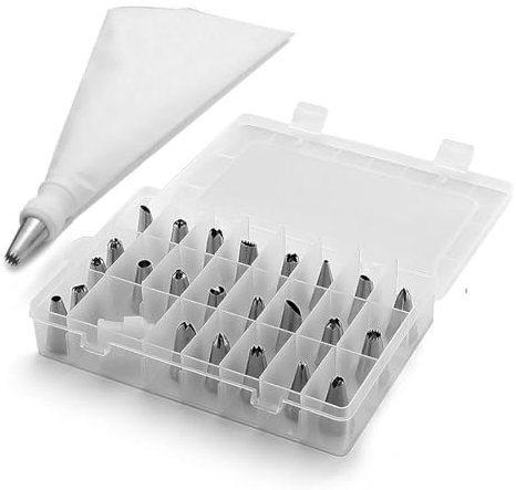 Van Der Linn Icing Piping Nozzles Box Set of 24 Stainless Steel Cake Decorating