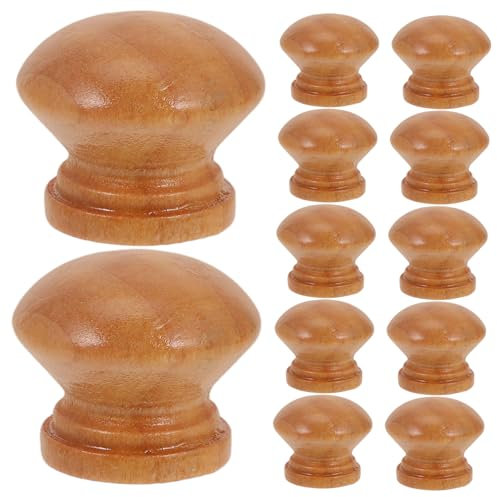 DIYEAH 20pcs Wooden Knobs for Cabinets Round Mushroom Shape Handles Solid Wood Easy to Install Decorative