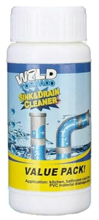 Wild Whirlpool Drain and Pipe Cleaner, Quick Drain Foam Cleaner, Powerful Sewer Pipe Cleaner, Suitable for Kitchens and Pipes (15×5×5cm, count, 1)