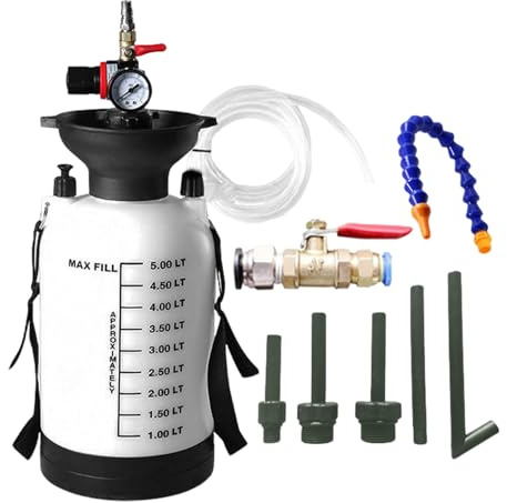 Pompa del cambio Set-5-Liter Fluid Fluid Sucker, strumento di workshop | Pompa di trasferimento del motore con adattatori, distributore di fluidi manuali portatili per riparazione del veicolo, officin