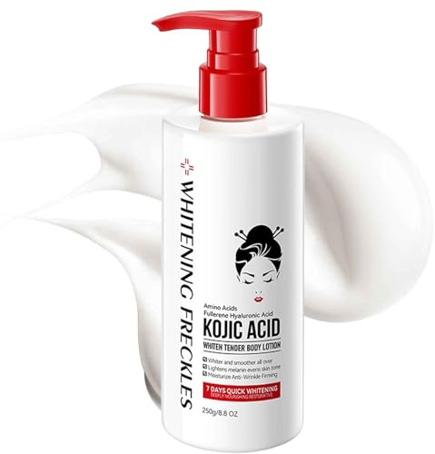 Kojic Lait pour le corps à l'acide kojique Skin Lightening Lotion | Lotion Corps Exfoliante & Hydratante, pour l'Hydratation, Peau Lisse, Lotion Corporelle Douce