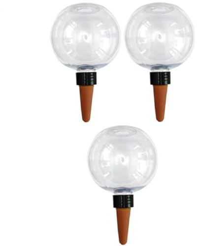 3X Automatische Bewässerungskugeln,500ml Transparente Pflanzen Gießkugeln Mit Ton Spitze | Selbstbewässerung Für Zimmerpflanzen, Balkon & Garten | Ideal Für Urlaub, Büro & Wohnung