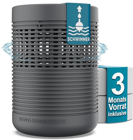 King Kong State Déshumidificateur sans électricité - Jusqu'à 27 m² - Avec granulés de déshumidificateur de 3 mois - Déshumidificateur contre les moisissures dans l'appartement, la salle de bain