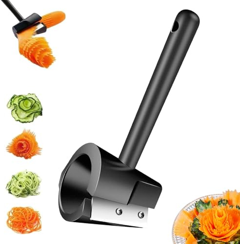Cortador en espiral de verduras, cortador en espiral, cortador de zanahorias, pelador de flores de zanahoria para tallar verduras y decoración de alimentos