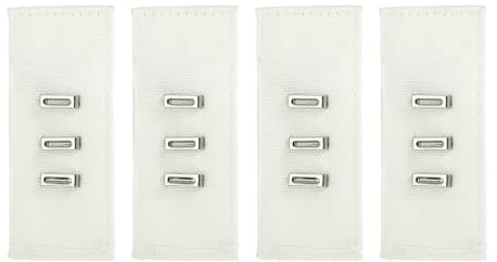 QUARKZMAN 4 Piezas De Extensores De Gancho Para Pantalones Extensores Ajustables De Jeans Para Mujeres Hombres Pantalones Vaqueros (Blanco 3.2x1.4 Pulgadas)