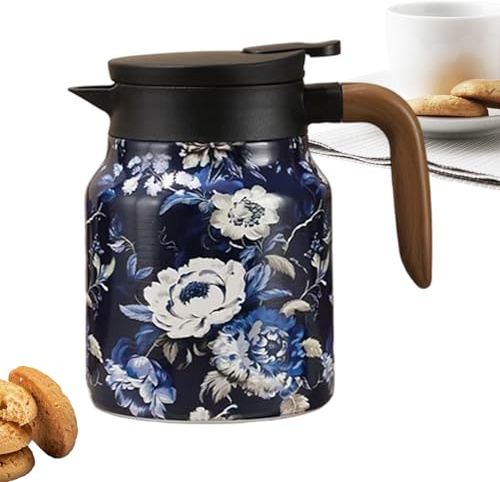 Teiera vintage, bollitore isolato in acciaio inossidabile a tenuta stagna con filtro integrato, resistente teiera per acqua, per casa, ufficio, cucina, appartamento e ristorante, perfetta per