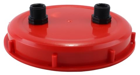 Ubric IBC-Belüftungsdeckel, DN 225 Kunststoff-IBC-Tankadapterdeckel mit doppelten 1-Zoll-Außengewinde-Entlüftungslöchern