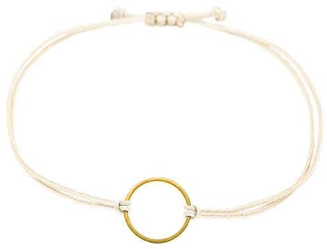 Selfmade Jewelry Armband Damen Gold Kreis Handmade Größenverstellbar Makramee-Armbändchen Inkl. Geschenk-Verpackung
