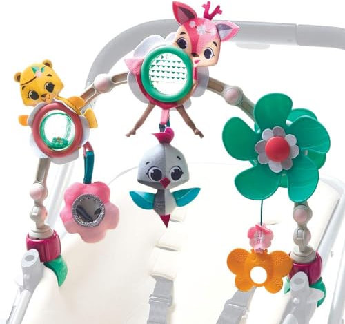 Tiny Love Sunny Stroll, Arco de juegos educativo con sonajero y actividades, arco juego carro bebé 0 meses +, Clips de acople universales, Tiny Princess Tales