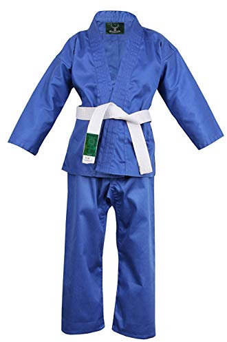 Hanni-Care Judoanzug Judo Anzug Blau mit Weißen Gürtel 110-200 - BLU (140)
