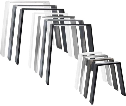Natural Goods Berlin 2X Tisch-Kufen Classic | Tisch-Beine Metall in Weiß | Tisch-Gestell im Industrial Loft-Design | Ideal DIY-Projekte wie Esstisch & Schreibtisch | Tisch-Bein 55/75 x 72 cm