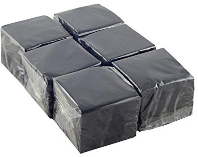 Hostelnovo Lot de 600 serviettes de table jetables 10 x 10 cm (pliée) et 20 x 20 cm (dépliée) Noir