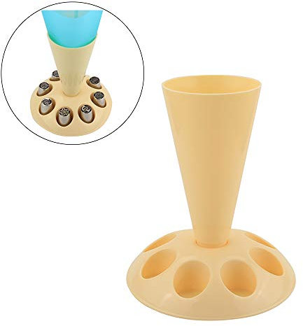 Hooshion Pastry Bag Holder Stand Icing Bag Holder with 8 Icing Tips Holder Slots for Baking Accessories