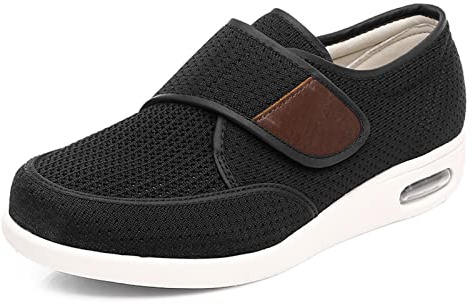 GSFY Diabetic Men Walking Shoes with Adjustable Closure Non Slip Lightweight Edema Sneakers for Elderly Swollen Feet Indoor/Outdoor