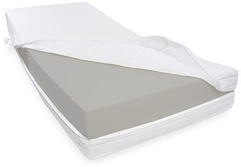 Dibapur® RH4 Kaltschaummatratze SEHR FEST bis ca. 200 Kg Doppeltuchbezug Gesamthöhe ca. 25 cm (90 x 200 cm)