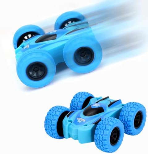 Yeefunjoy Monster Truck Spielzeugauto, 360 Grad Rotierende Trägheit Fahrzeug Spielzeugautos, Spielzeug Geschenk für Kinder Jungen Mädchen ab 3 4 5 6 7 8 9 10 Jahren (Blau)