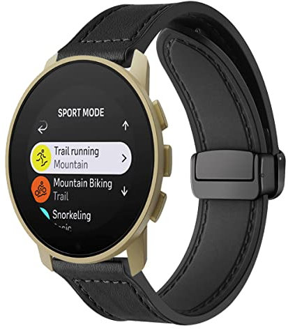 Magnetische Armbänder für Suunto 9 Peak_9 Peak Pro_5 Peak Armband für Männer und Frauen, Magnetische Leder Silikon Hybrid Ersatzarmband Kompatibel mit Suunto 9 Peak_9 Peak Pro_5 Peak (2)