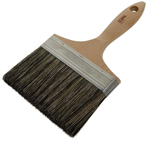 Coral 32702 Aspire 6 inch Wall Paint Brush Professional Thick Flat Profile for High Productivity Trade Finish with Walls Floors Masonry Sheds Fences Decking Wallpaper Paste FSC Wood Handle