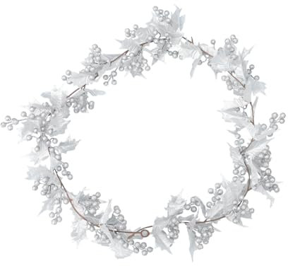 Hemobllo 3st Weihnachtsdekorationen Weihnachtsblattgirlande Tannenzapfen-weihnachtsgirlande Weihnachtsbeerenrebe Feiertags-kieferngirlande Zweig Girlande PVC Gold Und Silber Grüne Blätter