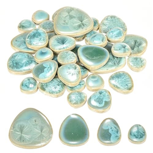 QUARKZMAN 100g Azulejos de Mosaico de Cerámica para Manualidades al por Mayor Azulejos de Cerámica Verde Hielo para Kits de Mosaico Jardín Piedra de Paso Posavasos