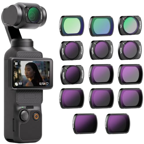 NEEWER 14er magnetisches Filter Set kompatibel mit DJI Osmo Pocket 3 / Pocket 4 / Xtra Muse, CPL ND (8/16/32/64/128/256/1000) ND8/PL ND16/PL ND32/PL ND64/PL LPR Black Diffusion 1/4