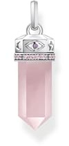 THOMAS SABO Kettenanhänger mit Rosenquarz-Kristall Silber 925 Sterlingsilber, Geschwärzt