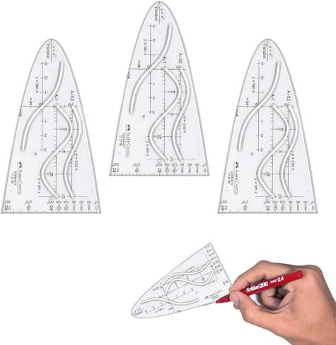 3 stück Parabelschablone,Schablone Einheitsparabel,Normalparabel Schablone,Parabel Schablone,Parabel Lineal, 366 ACR Parabelschablone,Parabelschablone Mathe für Hilfsmittel für Studium und Beruf
