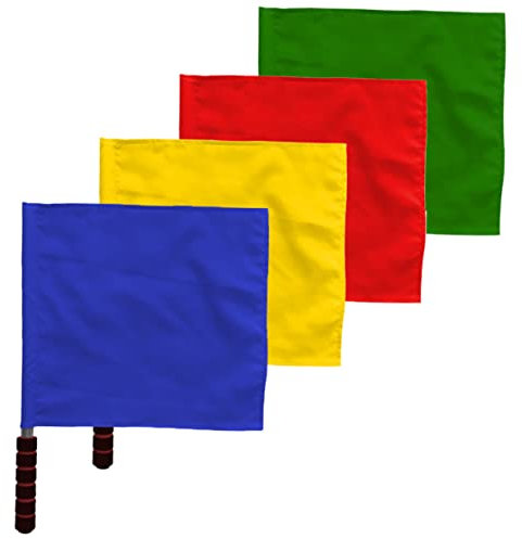 HANABASS Fußballflagge 4 Stück Rote Flaggen Griechische Büsten Startsignalfahne Feldsport-Flagge Schiedsrichter Linienrichter Fahnen Stadionfahnen Rennauto Rostfreier Stahl Ausrüstung