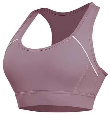 Paeceioni Sports Bras Women High Impact, Seamless Racer Back Padded Support Comfort Bra, Adjustable Running Bra Women High Impact, Ladies Sports Bras for Yoga Gym Workout Fitness Bean Paste Red(S)