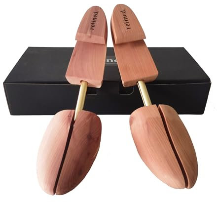 Luxinton Refined Cedar Wood Shoe Tree Men's Combination Cedar Shoe Tree for all types of flat-sole shoes, Beige, 6.5-8 US/S