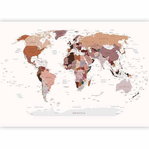 murando World map Photo Wallpaper 490x350 Peel and Stick Self-Adhesive Foil Print Wall Mural k-B-0001-a-d