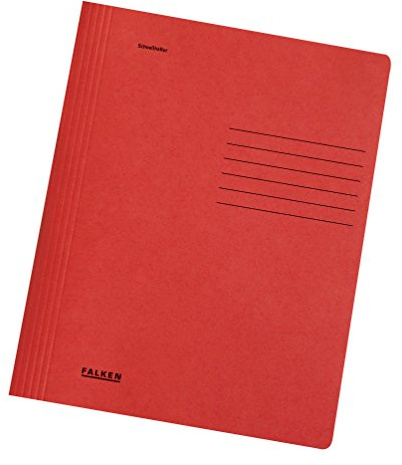 Original Falken 100er Pack Schnellhefter Intensivfarben. Made in Germany. Aus Recycling-Karton für DIN A4 kaufmännische und Behördenheftung rot Blauer Engel Hefter ideal für Büro und Schule