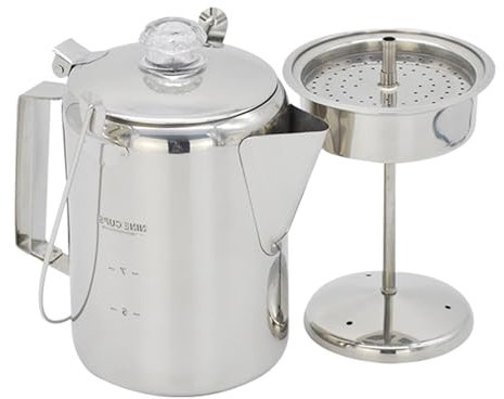 Kaffeekanne mit Lagerfeuer – Kaffee-Perkolatoren Herd, Edelstahl-Kaffee-Perkolator, Camping-Perkolator-Gruppen, 9 Tassen Kaffeemaschine für viele Menschen