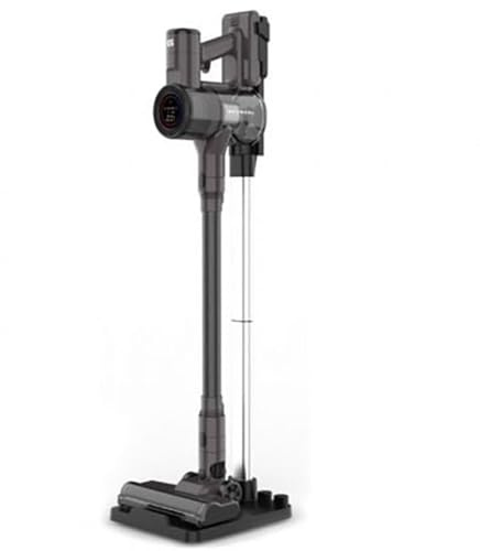 Grunkel - Aspiradora sin Cable Vertical ASP-27KPA, 350W, Potencia de Succión 28KPA, Motor BLDC, Filtro HEPA Lavable, Autonomía 45 Minutos, Panel Táctil, Depósito de 0,8L, Batería 25,9V, Base Carga