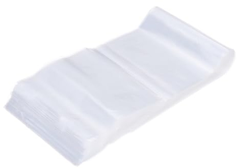 PATIKIL 100 Pcs Sacs Plastiques Transparents Ouverts Plats 15x60 cm 1.6 Mil | Sacs d'Emballage, pour Alimentation Maison Objets de Collection Pâte à Pain Pâte