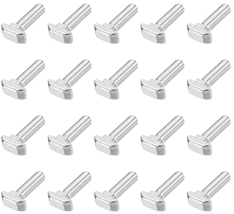 PATIKIL 20 Stück M8x20 Hammerkopfschraube T-Schraube für 4040 Serie | T-Nut Einsteckschraube Hammerkopfschrauben, Europäisches Standard-Aluminiumprofil
