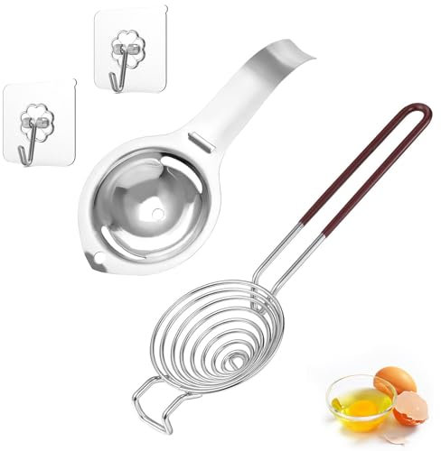 CZAYEFNH Juego De 2 Separadores De Huevo De Acero Inoxidable - Separación Práctica De Yema & Clara - Apto para Lavavajillas - Accesorios De Cocina Y Repostería