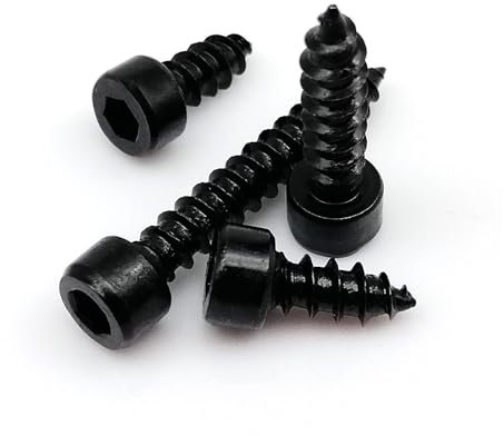 100pcs M2 M2.6 M3 M3.5 M4 M5 M6 Black Carbon Steel Hex Hexagon Socket Cap Head Speaker Wood Self-tapping Screw(20mm,100pcs M3)