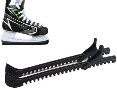 Bafiwu 1 Paar Kufenschoner Eiskunstlauf Schlittschuhe, Verstellbarer Eishockey Schlittschuhe Schoner, Schlittschuh Schoner Zubehör Für Kinder und Erwachsenenkufen (Schwarz)