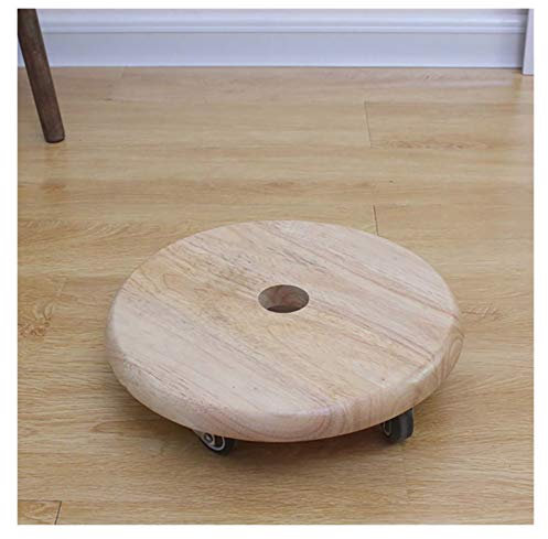 Chariot à plantes en bois robuste de 35,8 cm, supporte jusqu'à 110 kg, avec roues pour un transport facile (motif bûche, 23 cm)