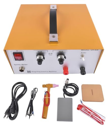 guoyjmm Saldatrice Laser Portatile, 400W 80A Saldatrice Punti Regolabile Impulsi Saldatore per Gioielli, Strumenti Artigianali per Metallo, Argento, Platino, Riparazione di Gioielli