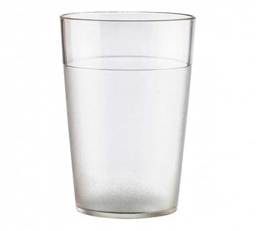 Villaclinic. Vaso de Policarbonato 250cc 12 unidades Reutilizable, Transparente, Irrompible, para Agua, zumos, etc, apto mircroondas y lavavajillas, apilable