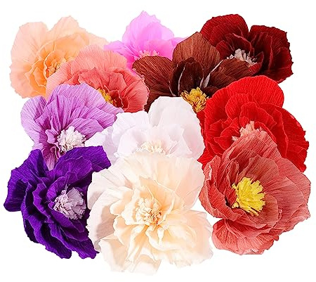 DECOMELODY 11stücke Papierblume Dekoration Große Seidenpapierblumen Für Wanddeko Weihnachtspapierblumen Papierblumendekor Für Zuhause Und Party
