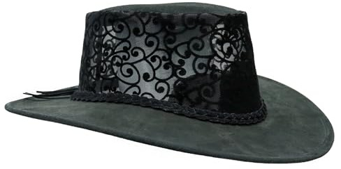 Sommer Cowboy-Hut aus Wildleder mit Meshkrone- Optimaler Sonnenschutz, Größe XL und XXL